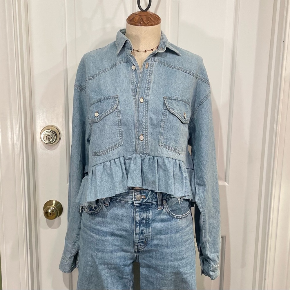 Urban Renewal Cropped Denim Blouse